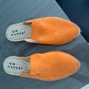 Manebi orange suede slide mule shoes size 37